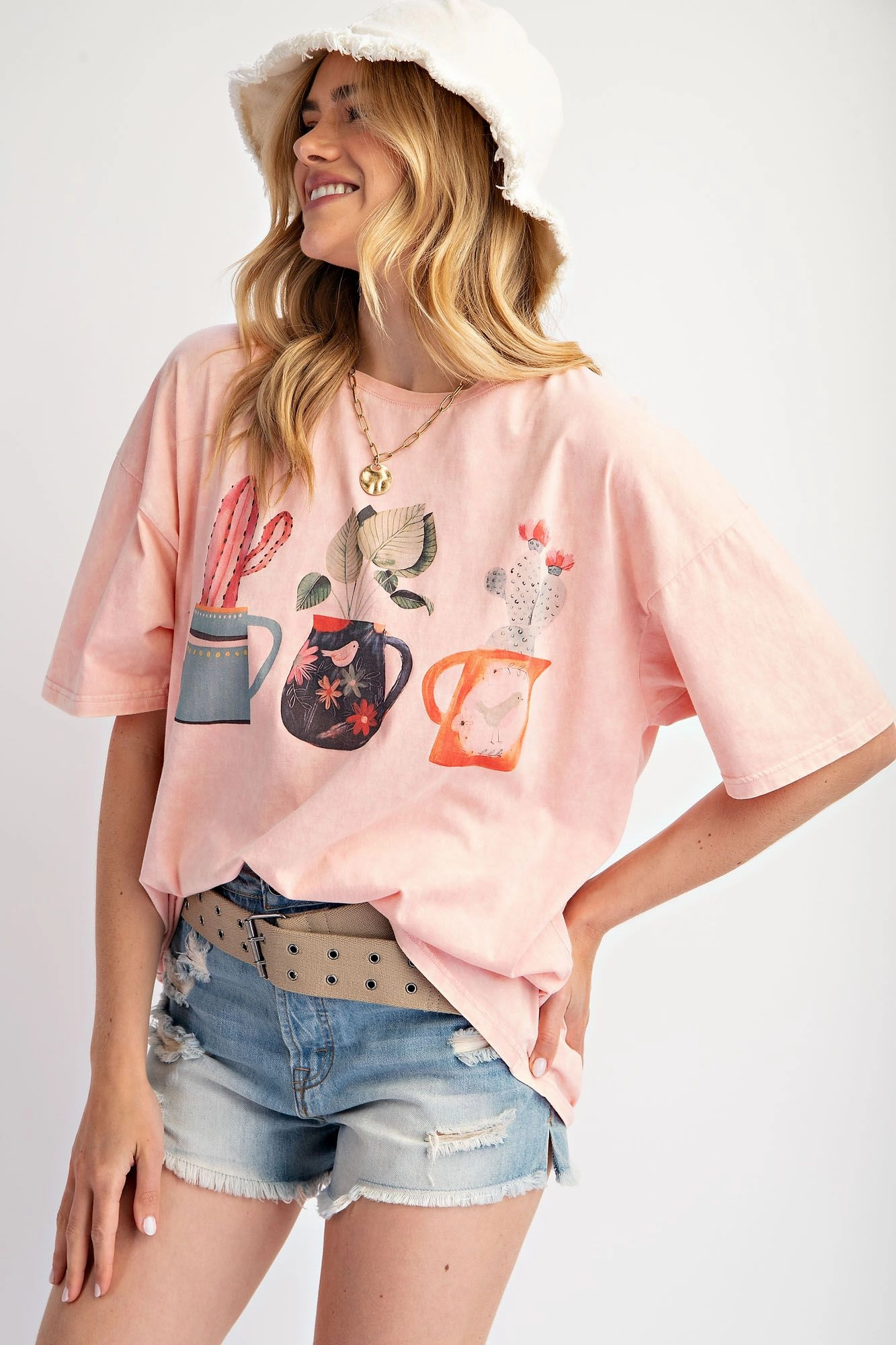 Desert Bloom Boxy Cotton Tee MeshPanel