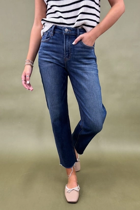 Minimalist Design Relaxed Fit The Shirley High Rise Slim Barrel Risen Jean