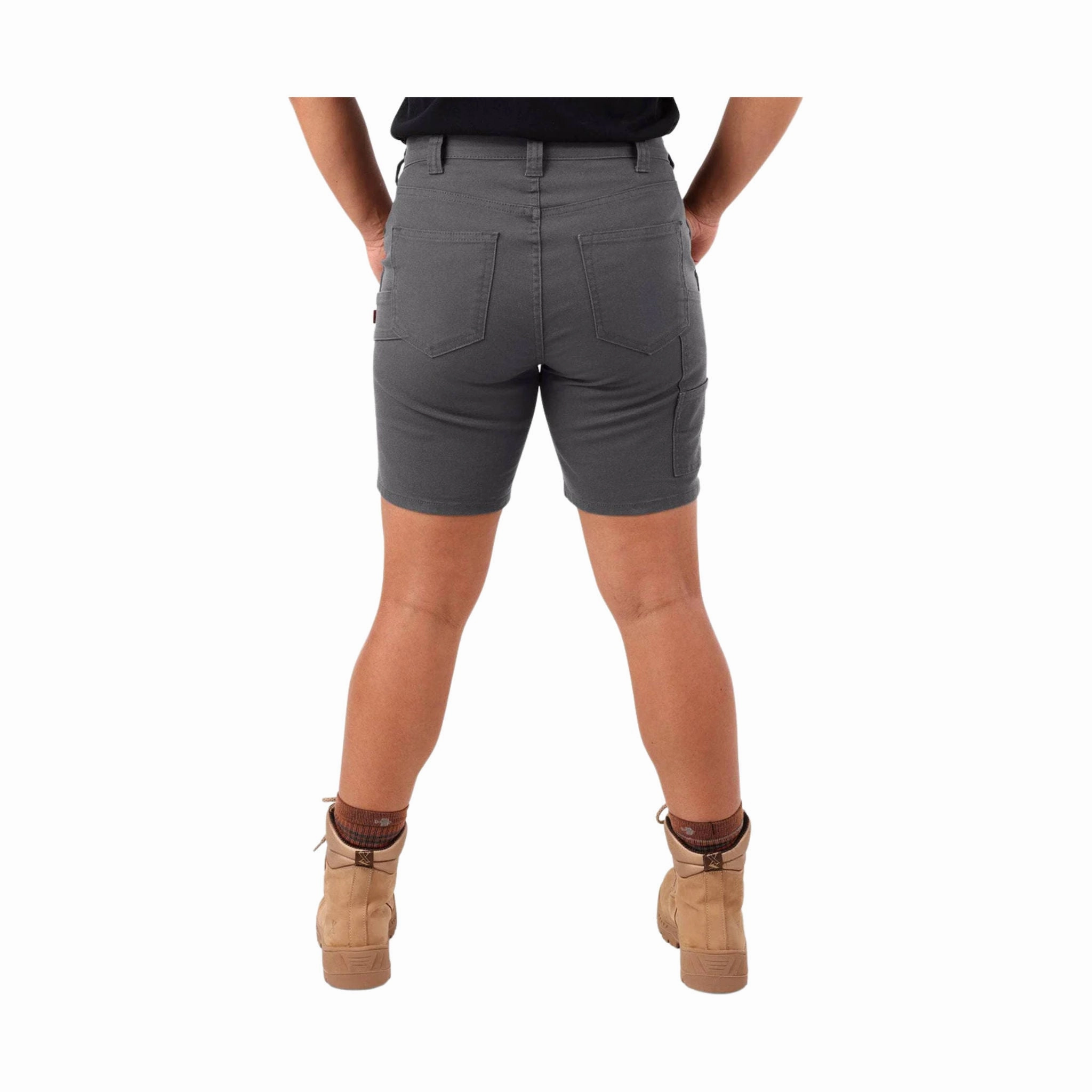 Summer Mood Dovetail Women's Go To Stretch Canvas Short - Cement Grey