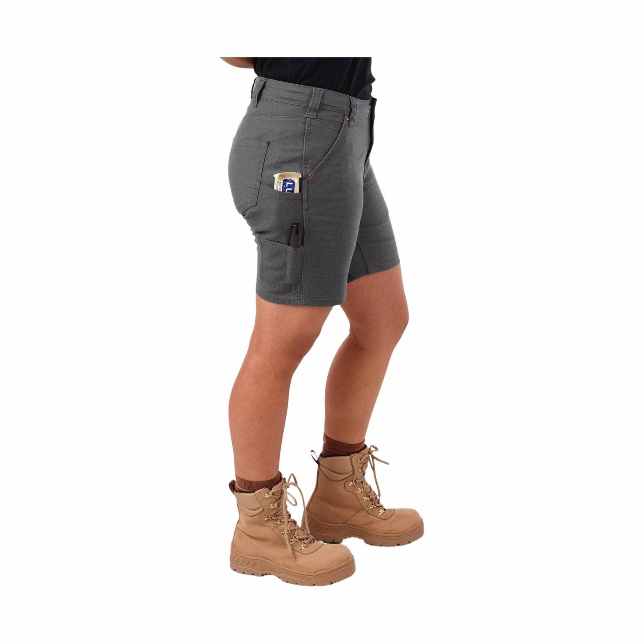 Breathable Comfort Dovetail Women's Go To Stretch Canvas Short - Cement Grey