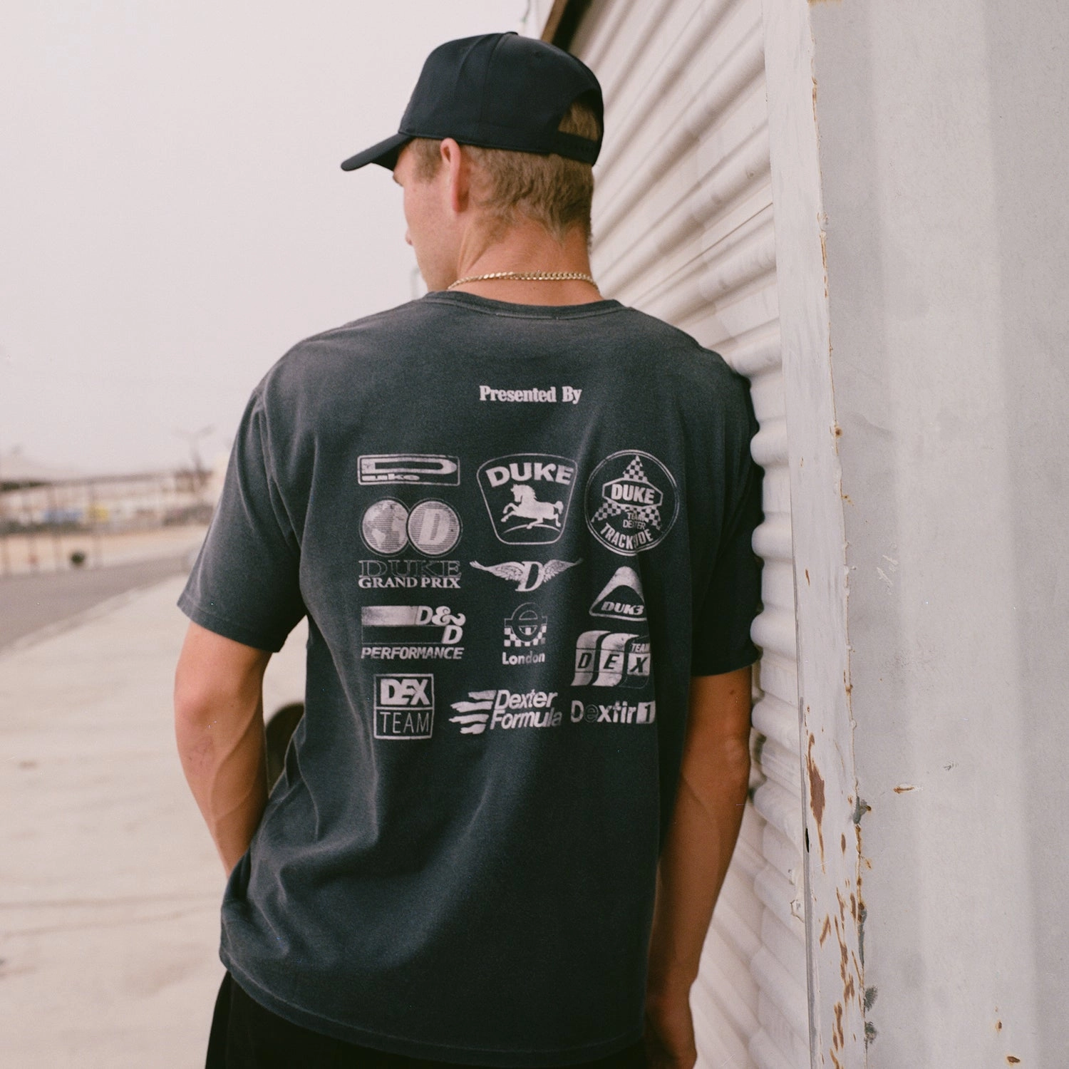 DR3 Sponsors Washed Black Mono T-Shirt Cozy Fit Design Sleek Performance Fit