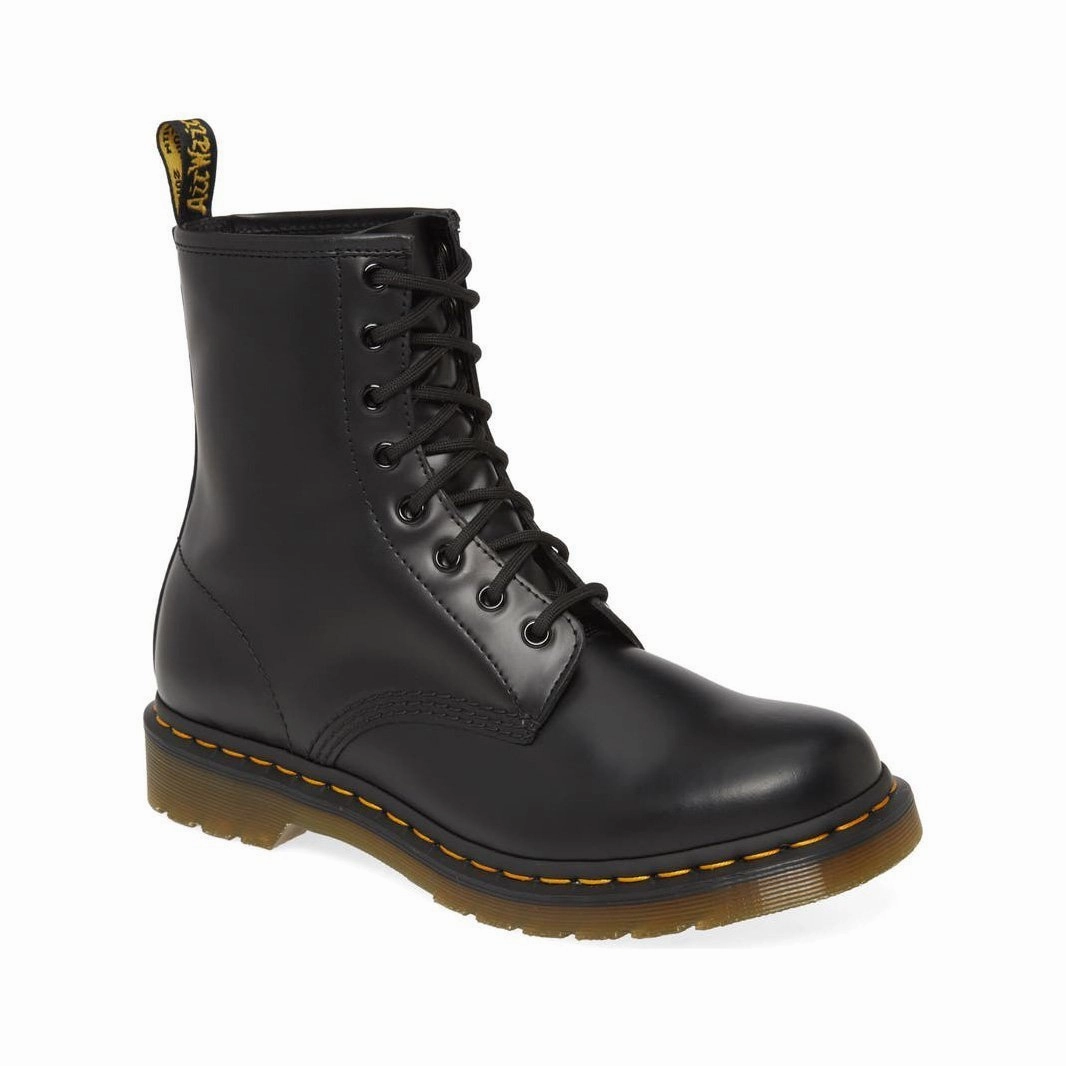 Support Foot Compression Resistant Collar Dr. Martens Women's 1460 Black Smooth Leather