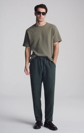 DRAWSTRING LINEN PANTS IN URBAN CHIC Weather Ready Bold Design