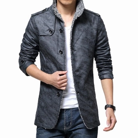 West Louis? Winter Men's Leather Jackets Anti Static Lining
