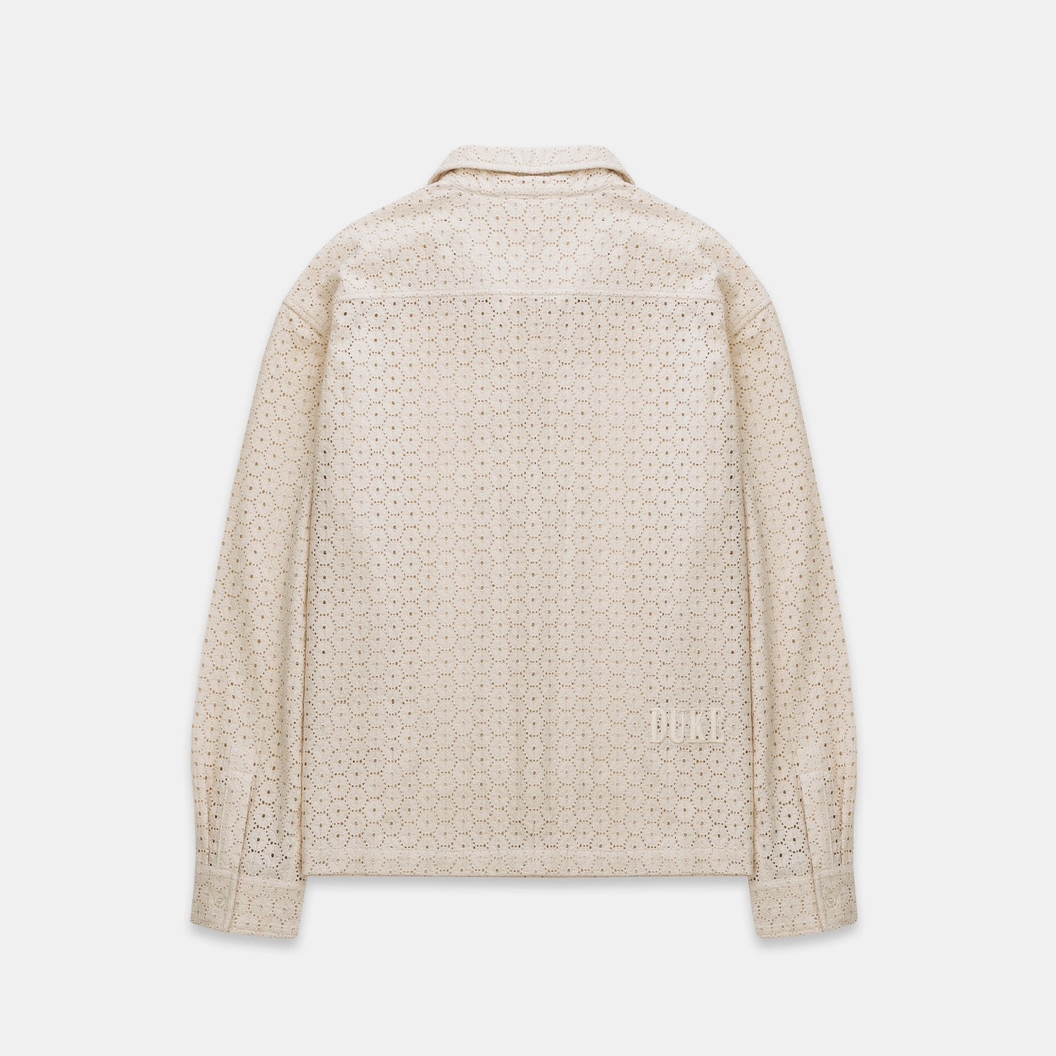 Duke Plus Antique White Crochet Shirt Comfortable Weave