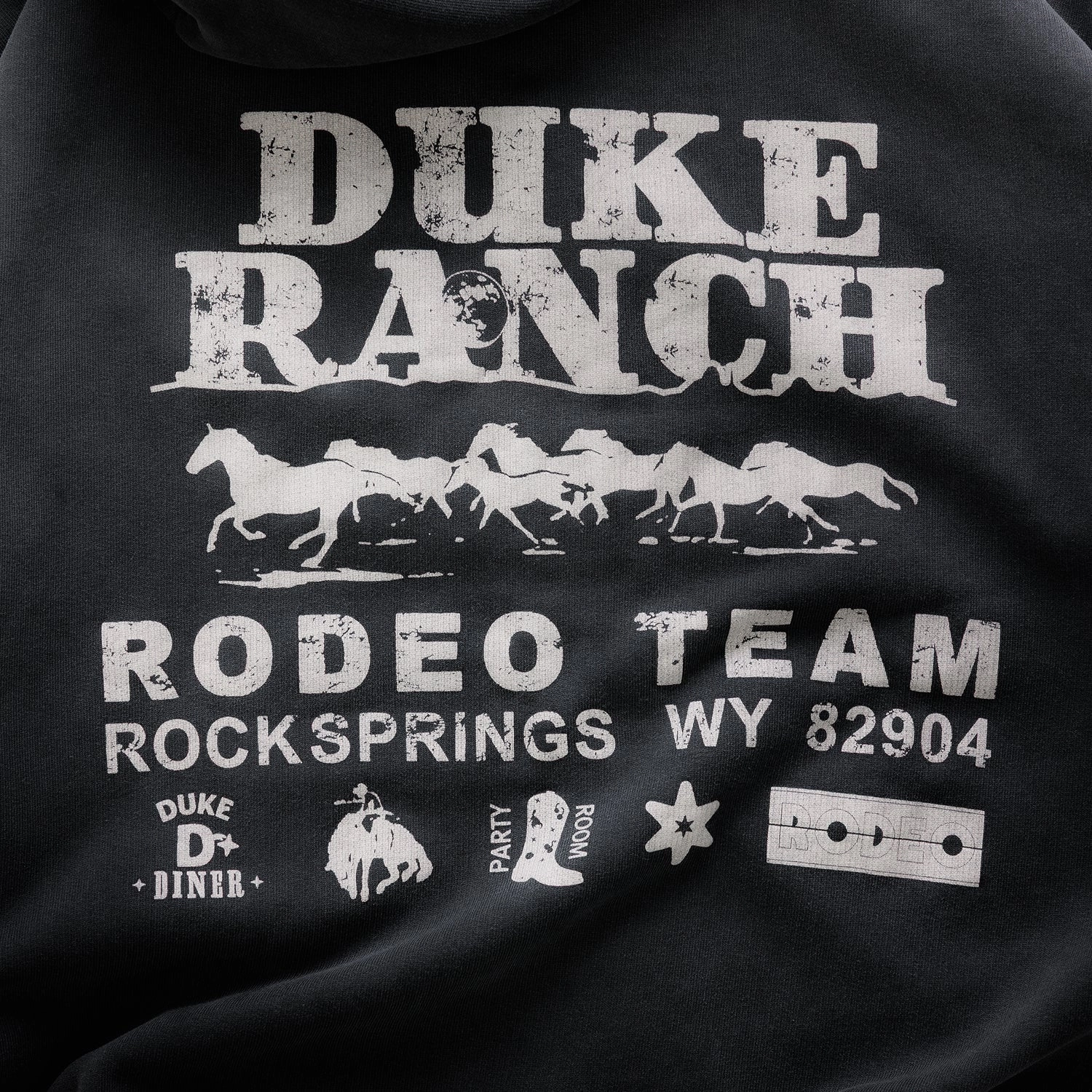 Duke Rodeo Team Vintage Black Zip Hoodie Trend Style