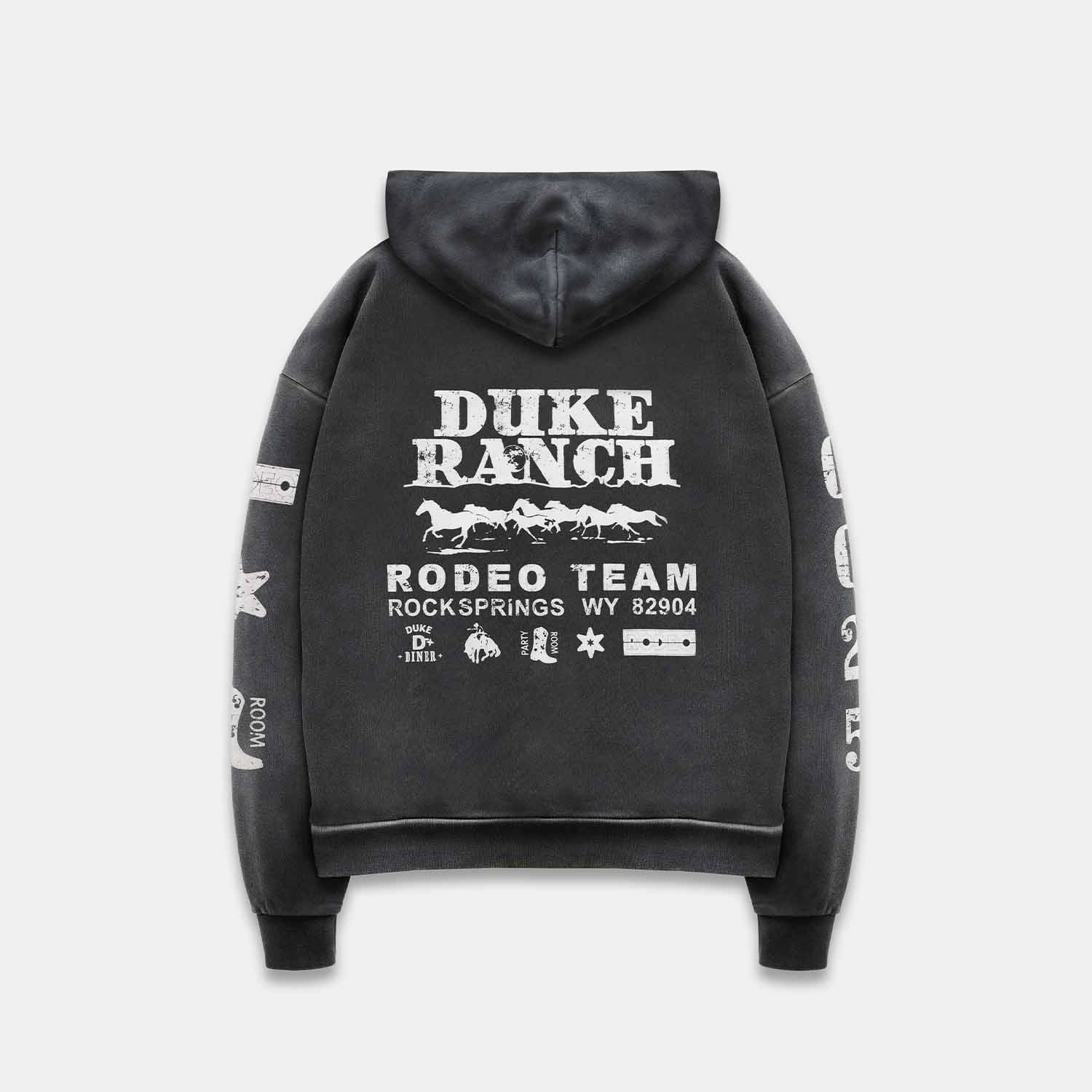 Duke Rodeo Team Vintage Black Zip Hoodie Australian style