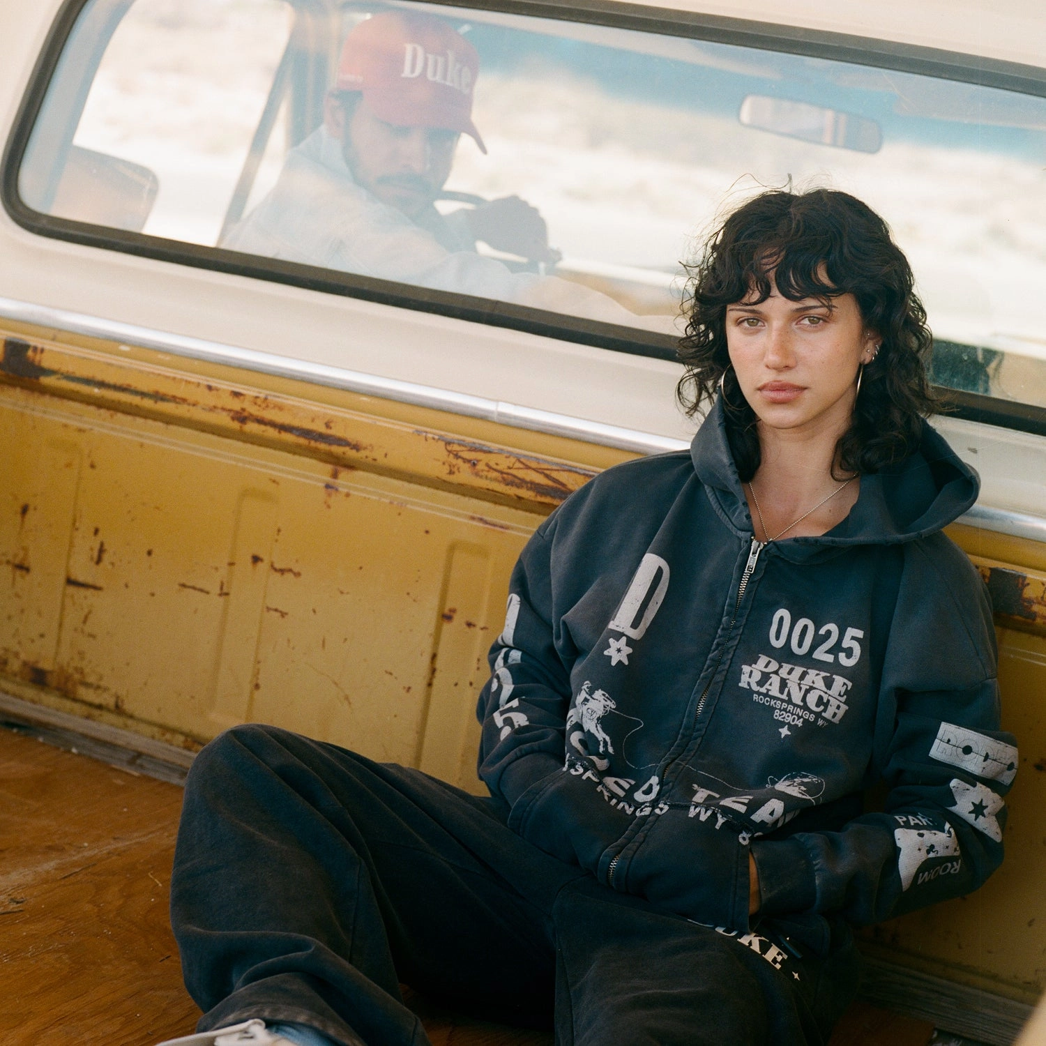 Heavyweight Terry Construction picnic wear Duke Rodeo Team Vintage Black Zip Hoodie