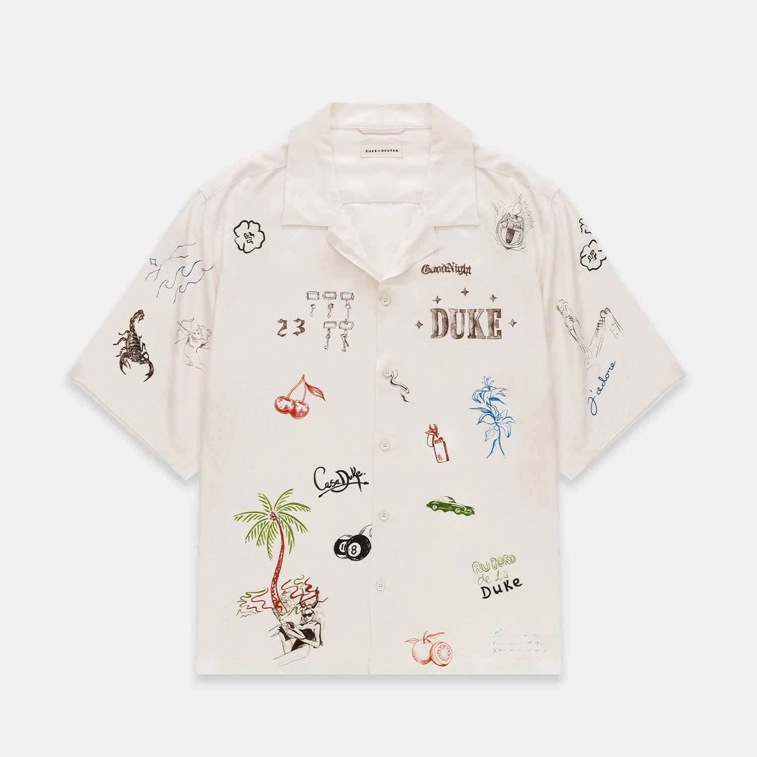 Duke Sketch Ecru Shirt Stretch Knit Trendy All-Day