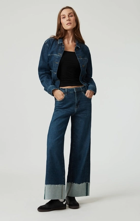 CATHY WIDE LEG IN DARK BLUE DENIM Nature Lover Shopping Day Everyday Neutral Outfit