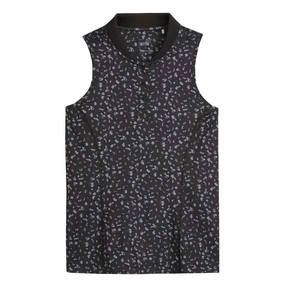 Puma - Women's Leopard Pique Range Sleeveless Golf Polo (623921 01) Mesh Venting