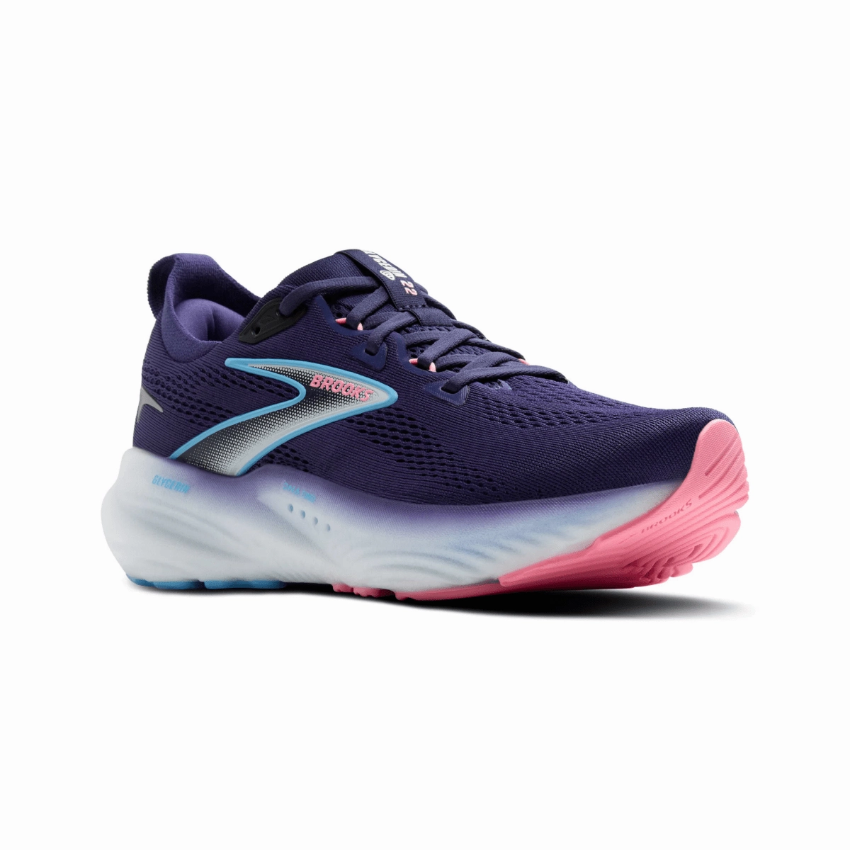 Padded Ankle Brooks Women's Glycerine 22 Blue Ribbon/Peacoat/Dianthus