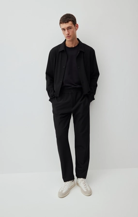 Minimalist Waist Water resistant coating DRESS PANTS IN BLACK