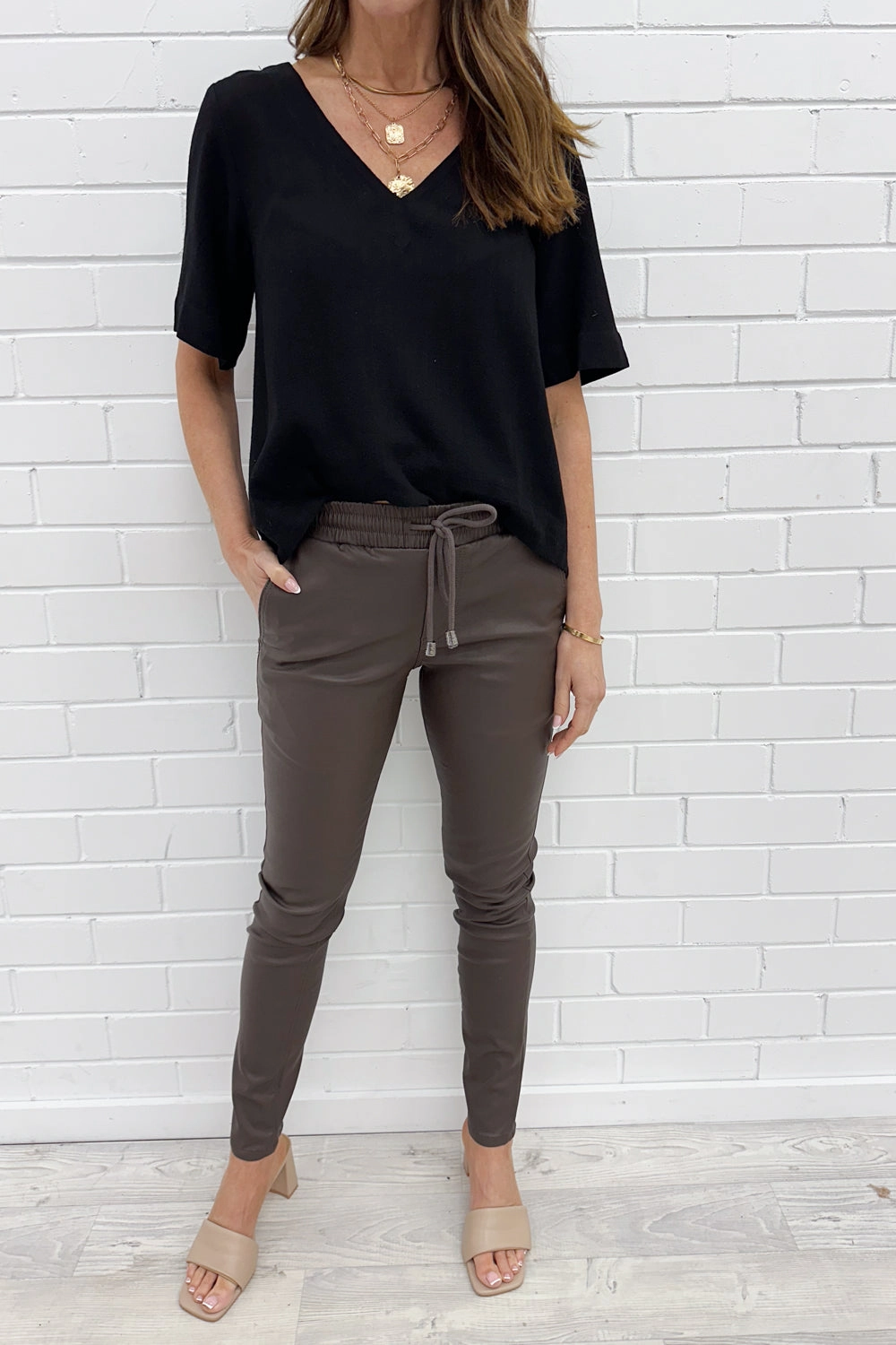 DurablePolyester QuickReleaseClosures Pippa Wet Look Jogger