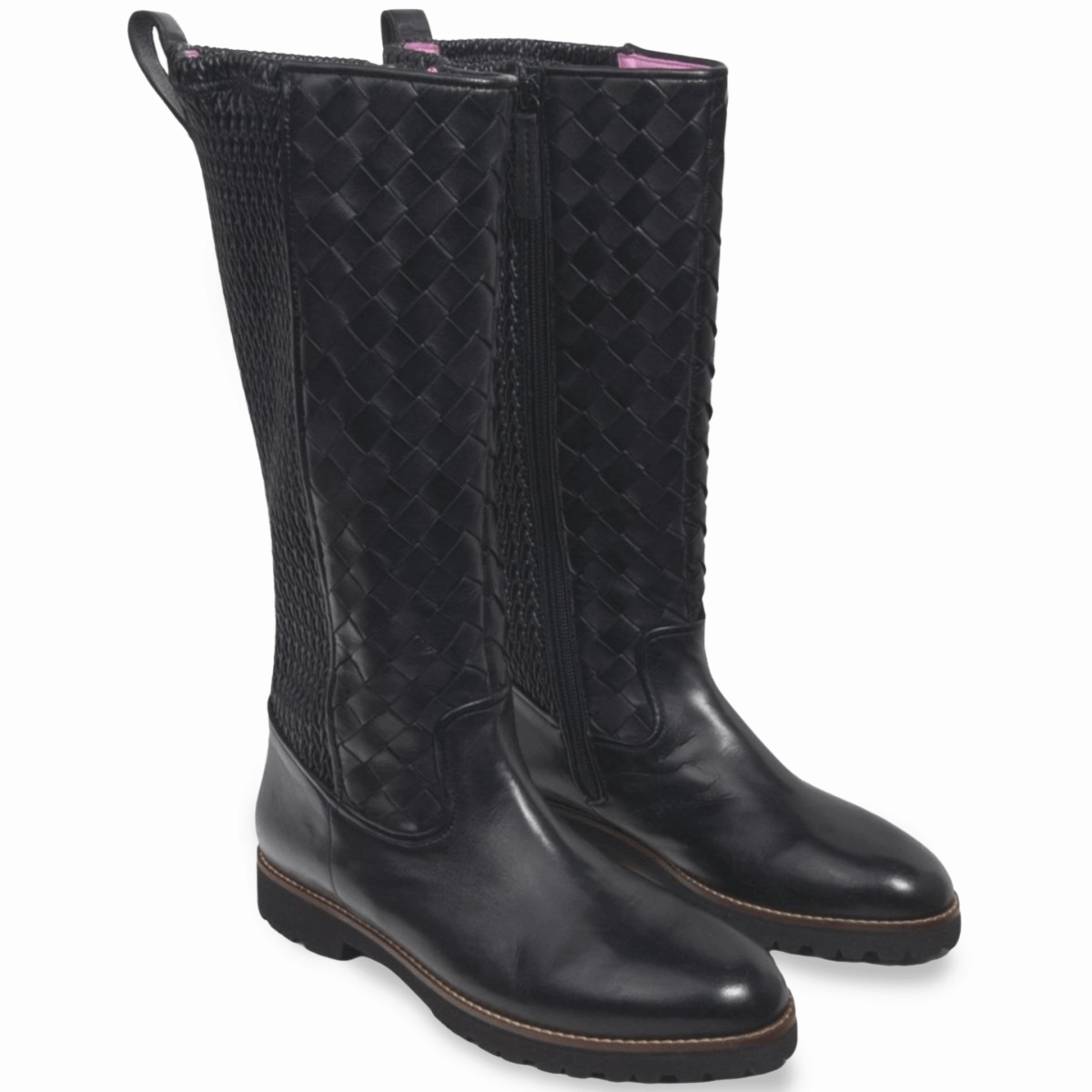 Robert Zur Women's Blair Black Woven Leather Flexible TPU Shank Active Use