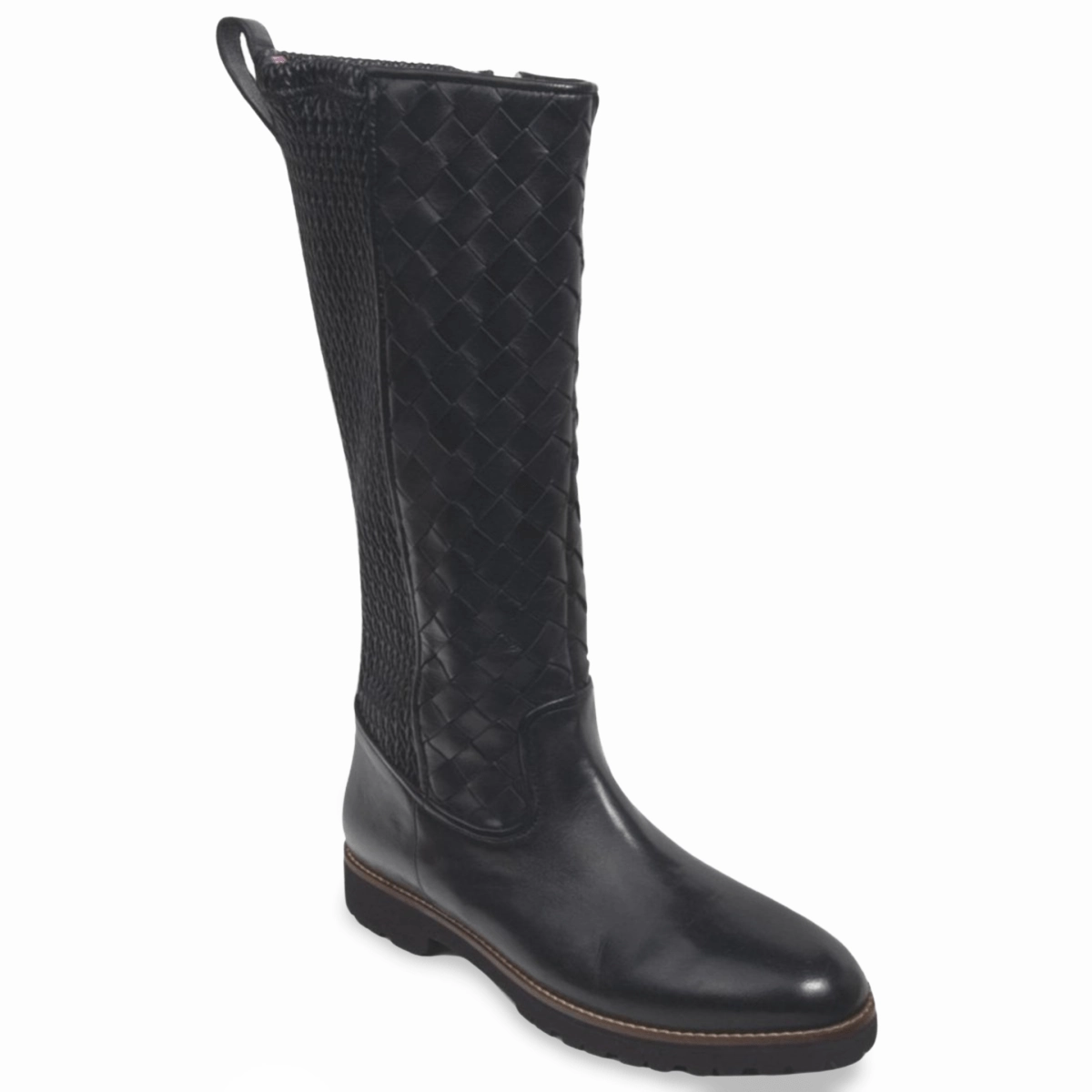 Robert Zur Women's Blair Black Woven Leather Pull Tab Ultimate Style