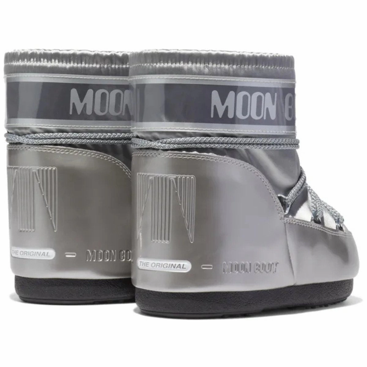 Reinforced Heel Counter Sturdy Build Moon Boot Women's Icon Low Glance Silver Satin