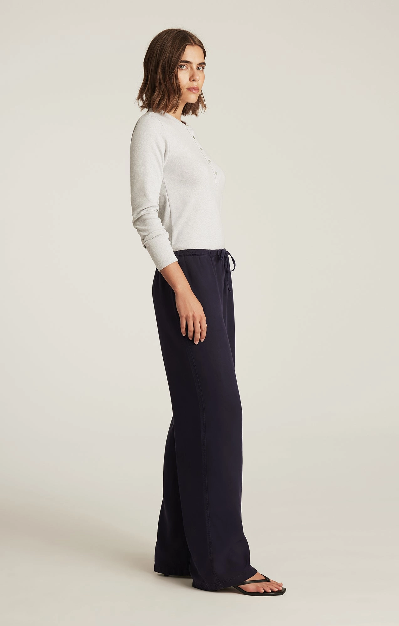 All Use Stretchy Waist EDITION TENCEL? WIDE LEG PANTS IN INKLING