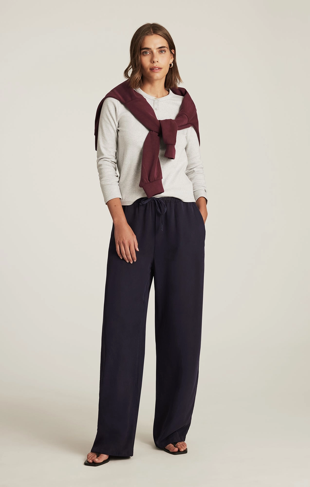Tear Resistant Fabric EDITION TENCEL? WIDE LEG PANTS IN INKLING