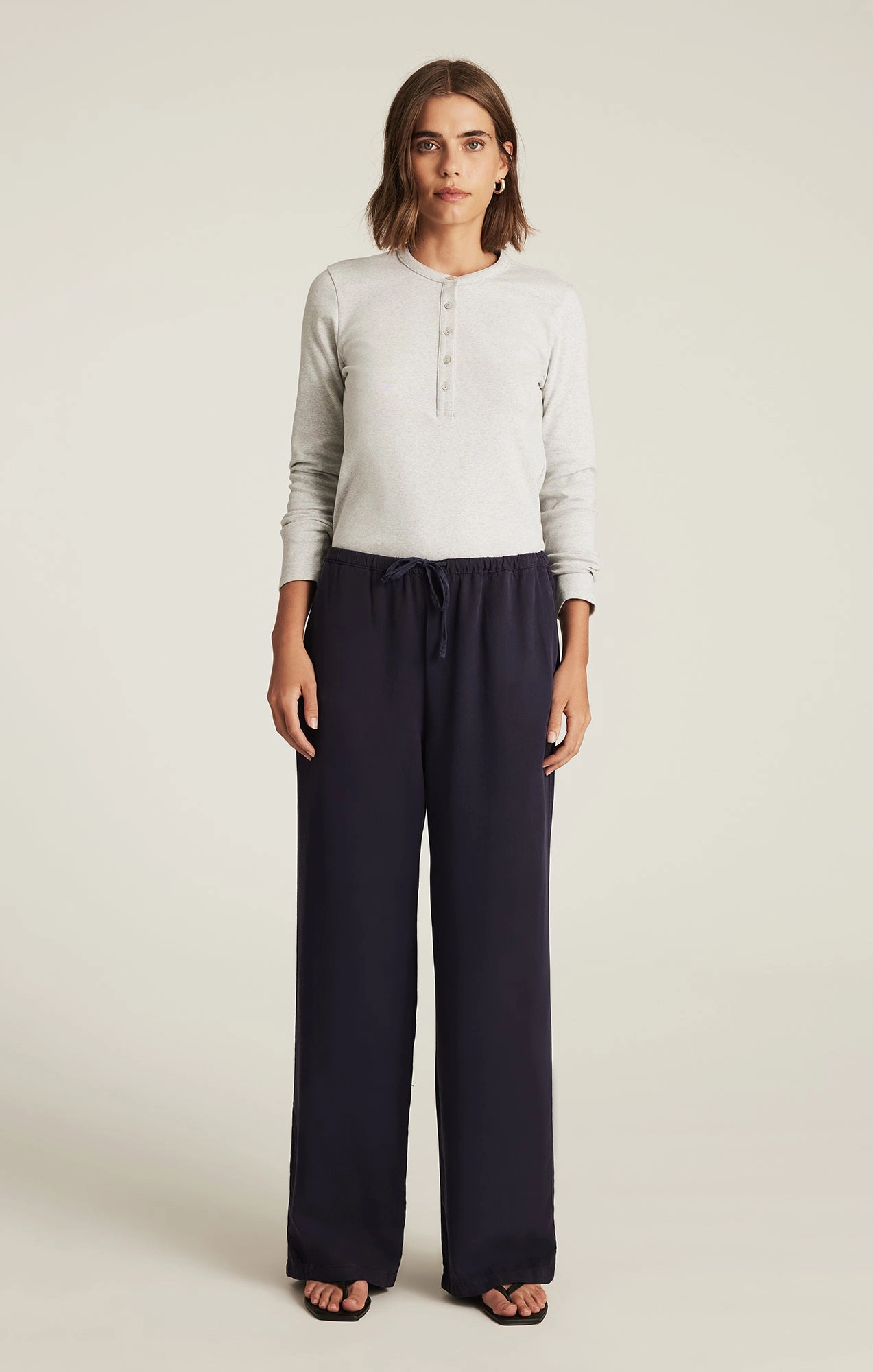 LowProfileStitching Tough Materials EDITION TENCEL? WIDE LEG PANTS IN INKLING