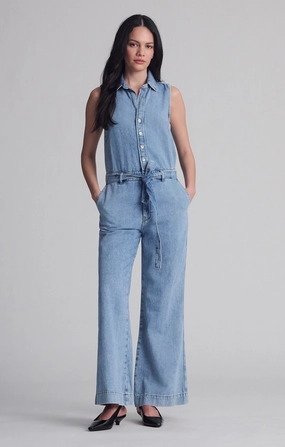 Easy Option ELARA JUMPSUIT IN LIGHT WELL BLUE