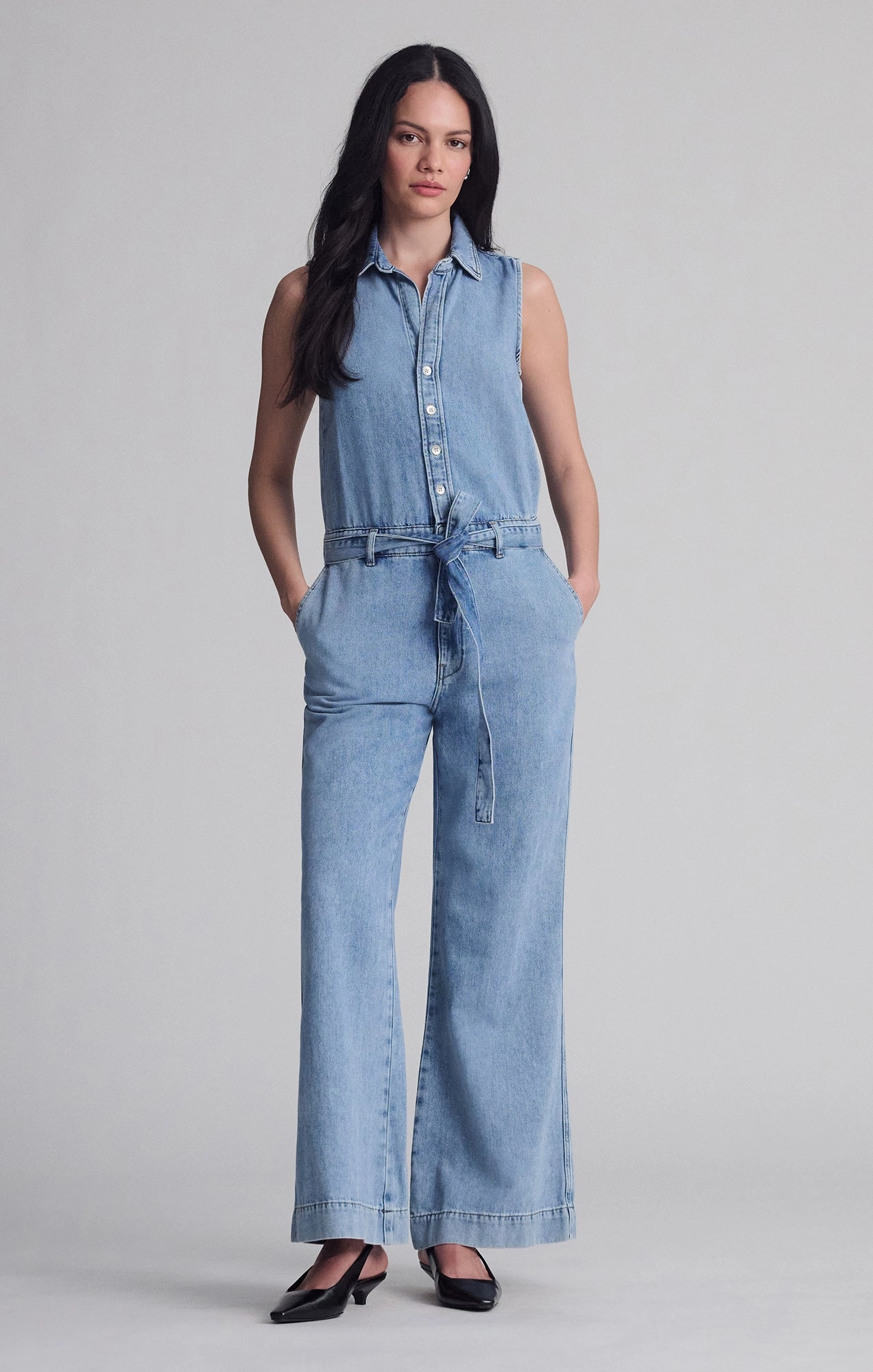 Easy Option ELARA JUMPSUIT IN LIGHT WELL BLUE