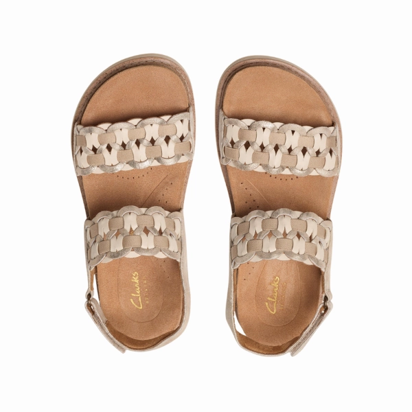 Clarks Women's Arwell Glide Wide Metallic Unwind Walk