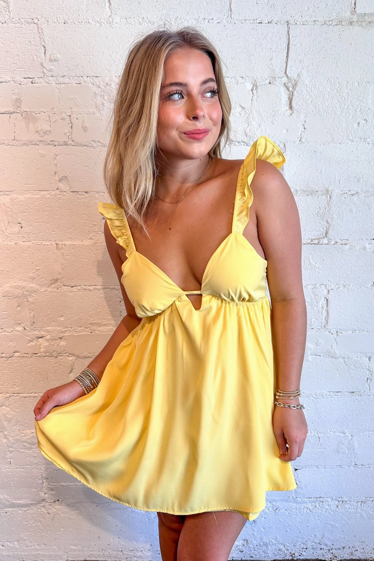 Birthday-Celebration Layered Comfort Wear Sunflower Fields Baby Doll Dress