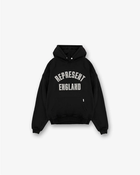 Classic Street England Applique Hoodie - Jet Black