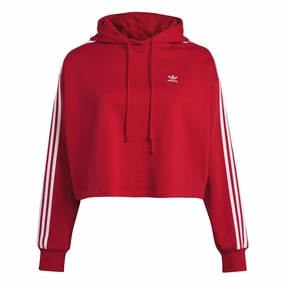 adidas - Women's Adicolor Crop Hoodie (Plus Size) (HY8302) Abrasion Proof Edging