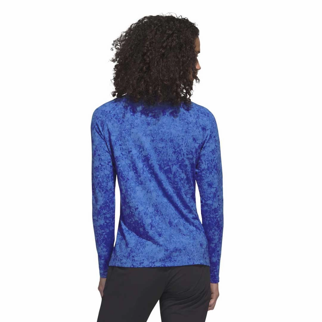 adidas - Women's Ultimate365 Tour Long Sleeve Printed 1/4 Zip Polo (HT1230) Weekend Outing Wear