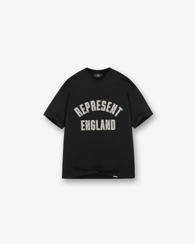 England Applique T-Shirt - Jet Black Stretchable Knit