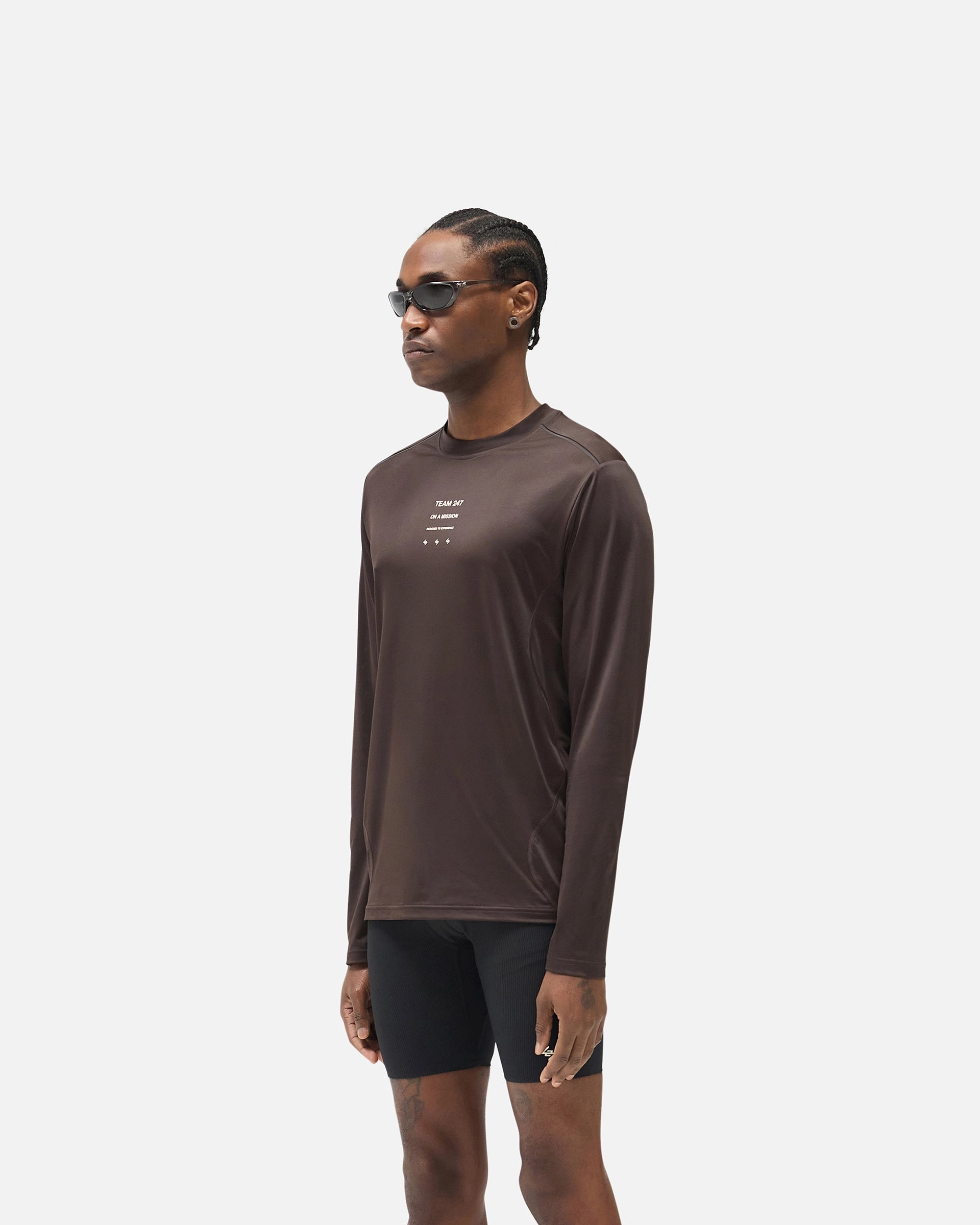 Abrasion Resistant Fabric Universal Silhouette 247 Trail Long Sleeve T-Shirt - Chocolate