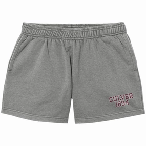 Reflective Safety Stripes Women's Weathered Fleece Shorts - Heathered Smoked Pearl