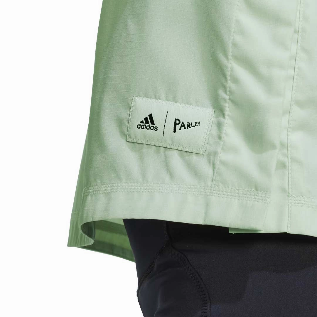 Transition Wear Weatherproof Zipper Tech adidas - Women's Parley Run For The Oceans Hooded Vest (HT3405)