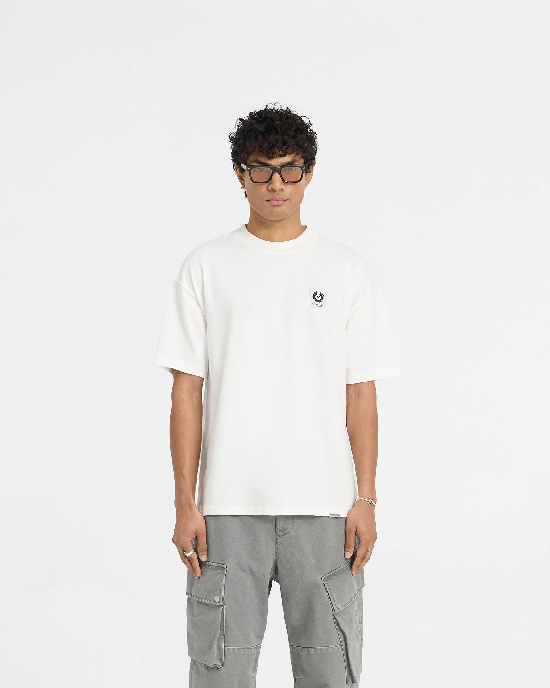 Recycled Polyester Thread Represent X Belstaff Patch T-Shirt - Flat White