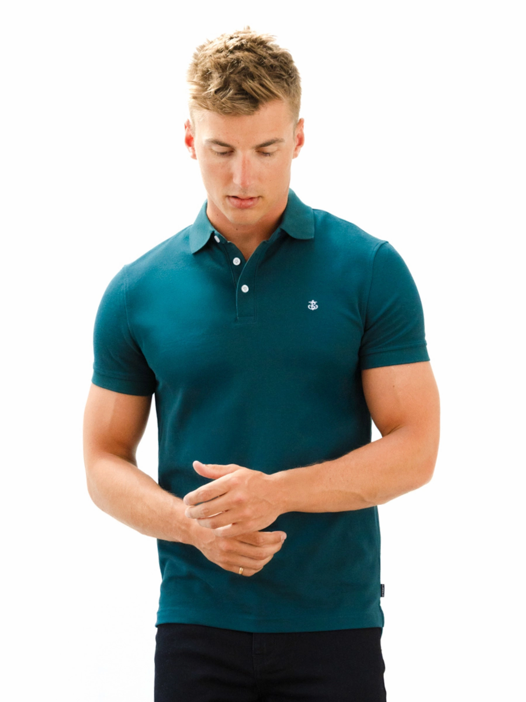Andorra Polo Shirt - Green Multi Layer Stitching Sporty Appeal