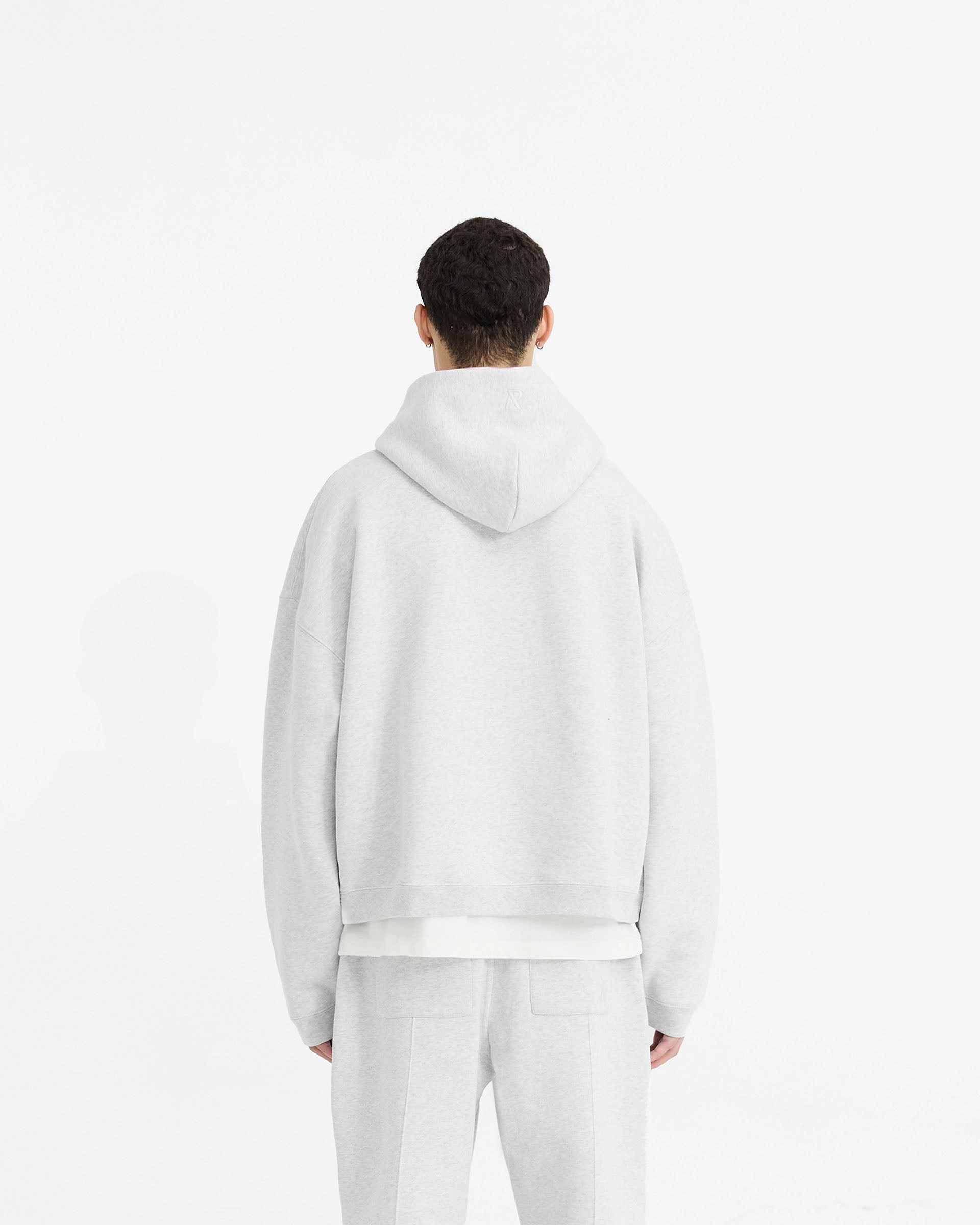 Initial Boxy Hoodie - Ice Grey Marl Roomy Waist