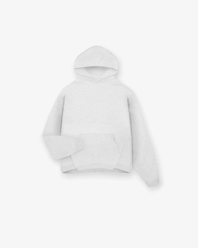 Initial Boxy Hoodie - Ice Grey Marl Garment Washed Finish