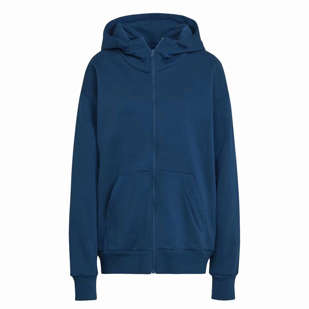 adidas - Women's Studio Lounge Fleece Full-Zip Hoodie (HN0687) Stylish Daily Fit MultiPocket Layout