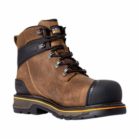 Modern Lines Ariat Men's Stump Jumper 6 Inch Waterproof Composite Toe Work Boot - Brown Leather