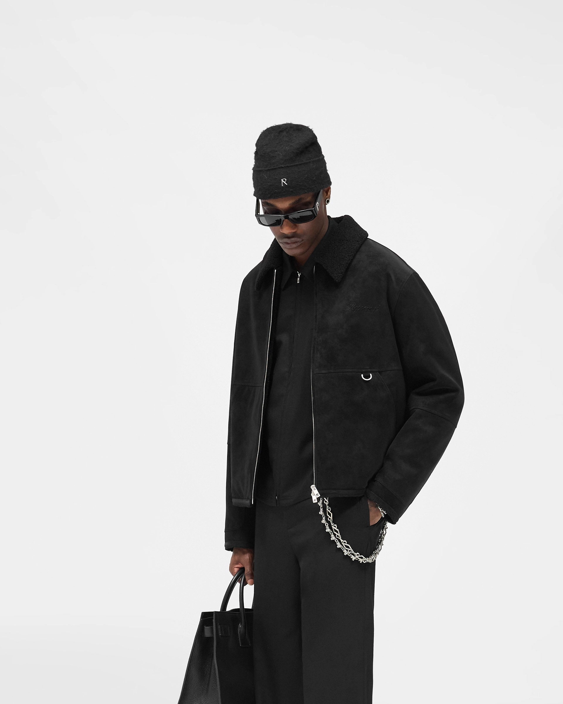 Faux Shearling Jacket - Jet Black Crisp Layer