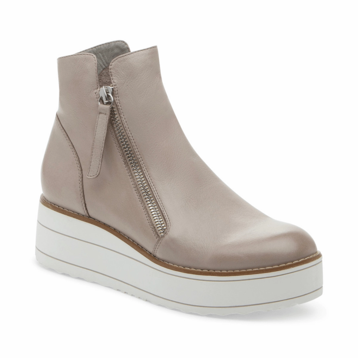 Silent D Women's Nene Misty Grey Leather Casual Walk Cushioned Step River Crossing