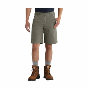 Carhartt Men's Rugged Flex Rigby Short 10 Inch - Dusty Olive Sweat Resistant Coating Easy Stretch
