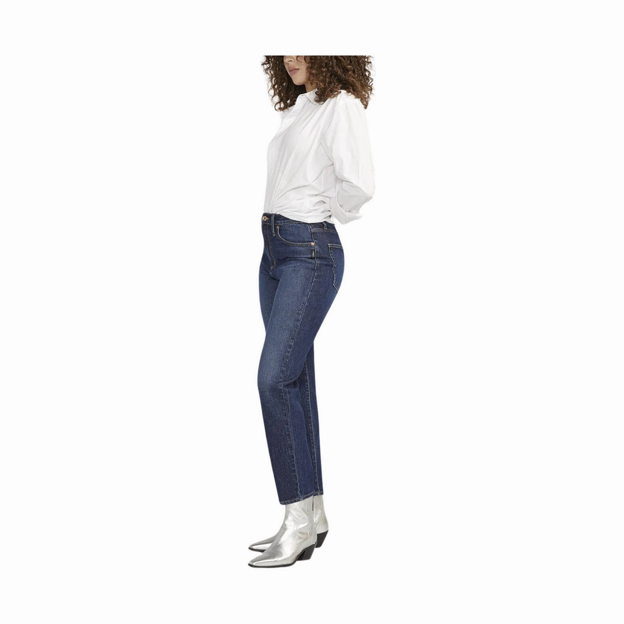 Silver Jeans Women's Highly Desirable High Rise Slim Straight Leg Jeans - Indigo Wardrobe Choice