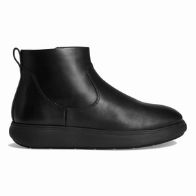 FitFlop Women's IQ-Comff Ankle Boot Black Leather insulated