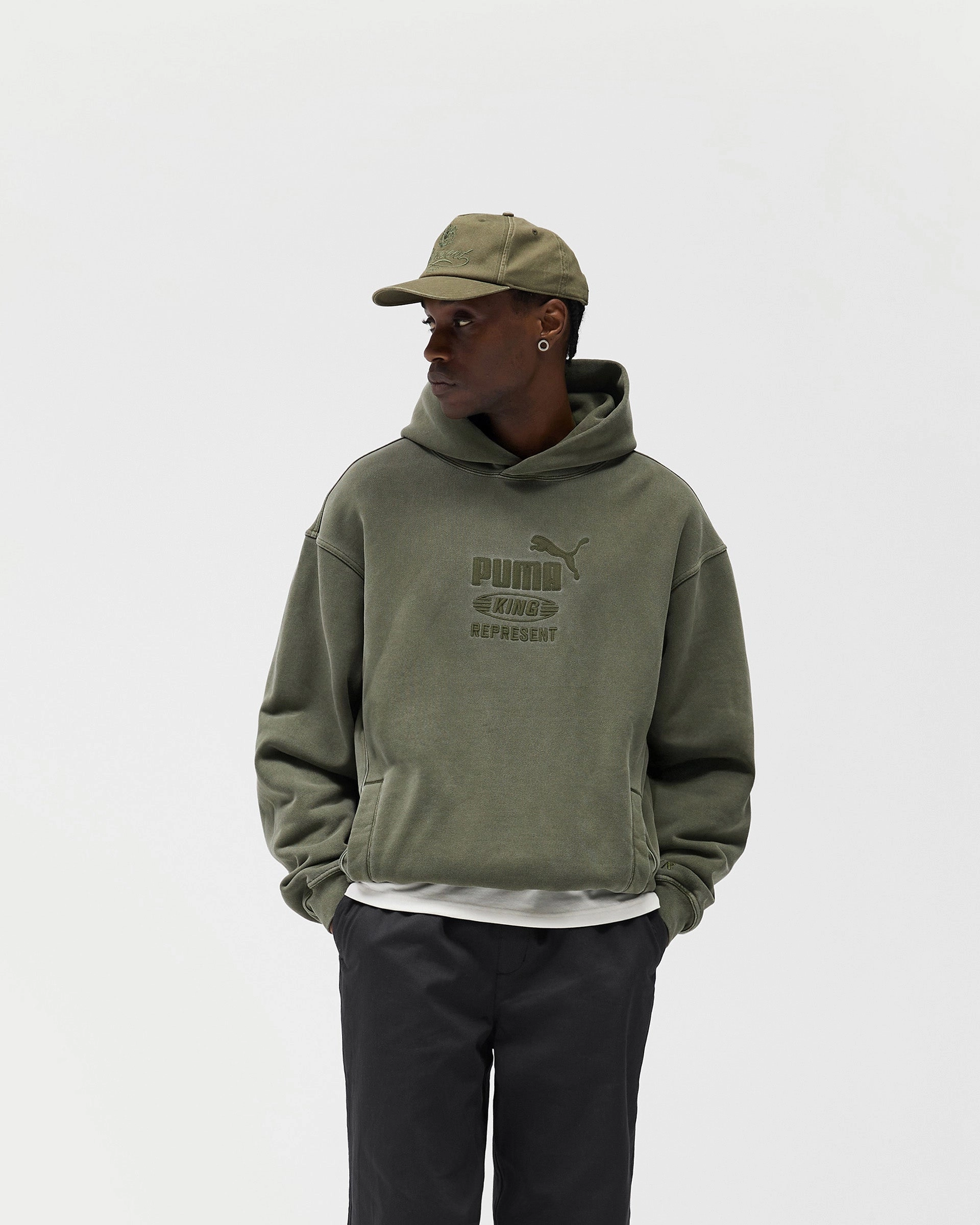 Represent X Puma Graphic Hoodie - Night Pine Comfy Design Fit