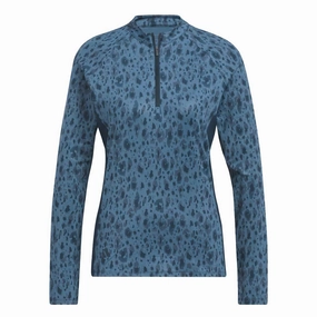 SoftInnerLayer Flexible Armholes adidas - Women's Ultimate365 Printed 1/4 Zip Mock-Neck Long Sleeve Polo (HN5827)