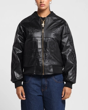 Loiter Tokyo Drift Vegan Leather Jacket Black Lightweight Lining