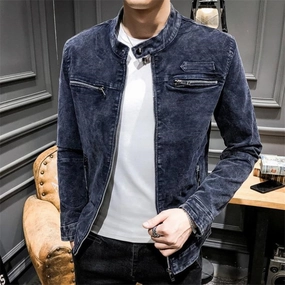 Thick Fabric NonChafing Seam Placement West Louis? Solid Retro Style Denim Jacket